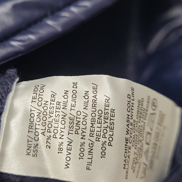 Ann Taylor Weekend Deep Navy Quilted Jacket with Knit Details. Size L - Picture 9 of 16